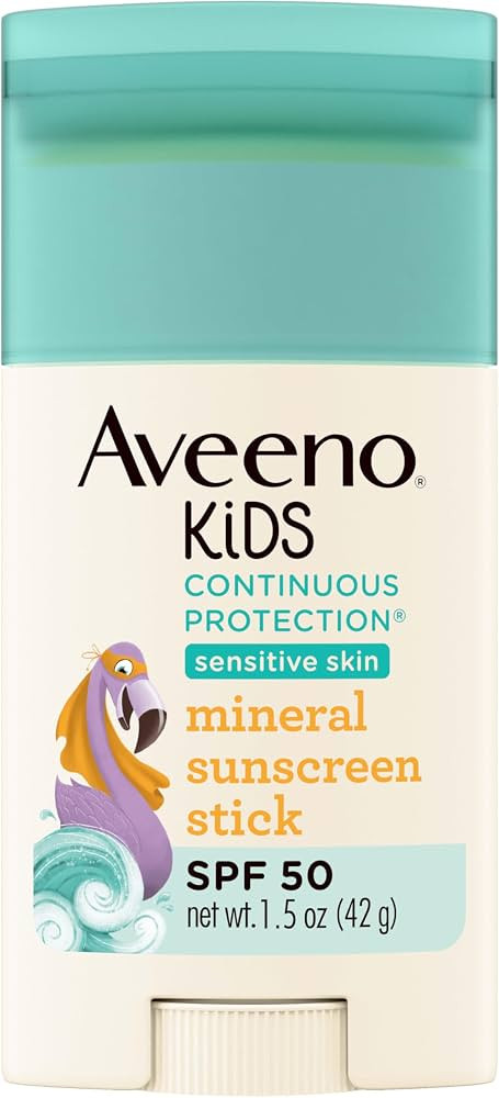 Aveeno Kids Continuous Protection Zinc Oxide Mineral Sunscreen Stick for Sensitive Skin, Face & B... | Amazon (US)