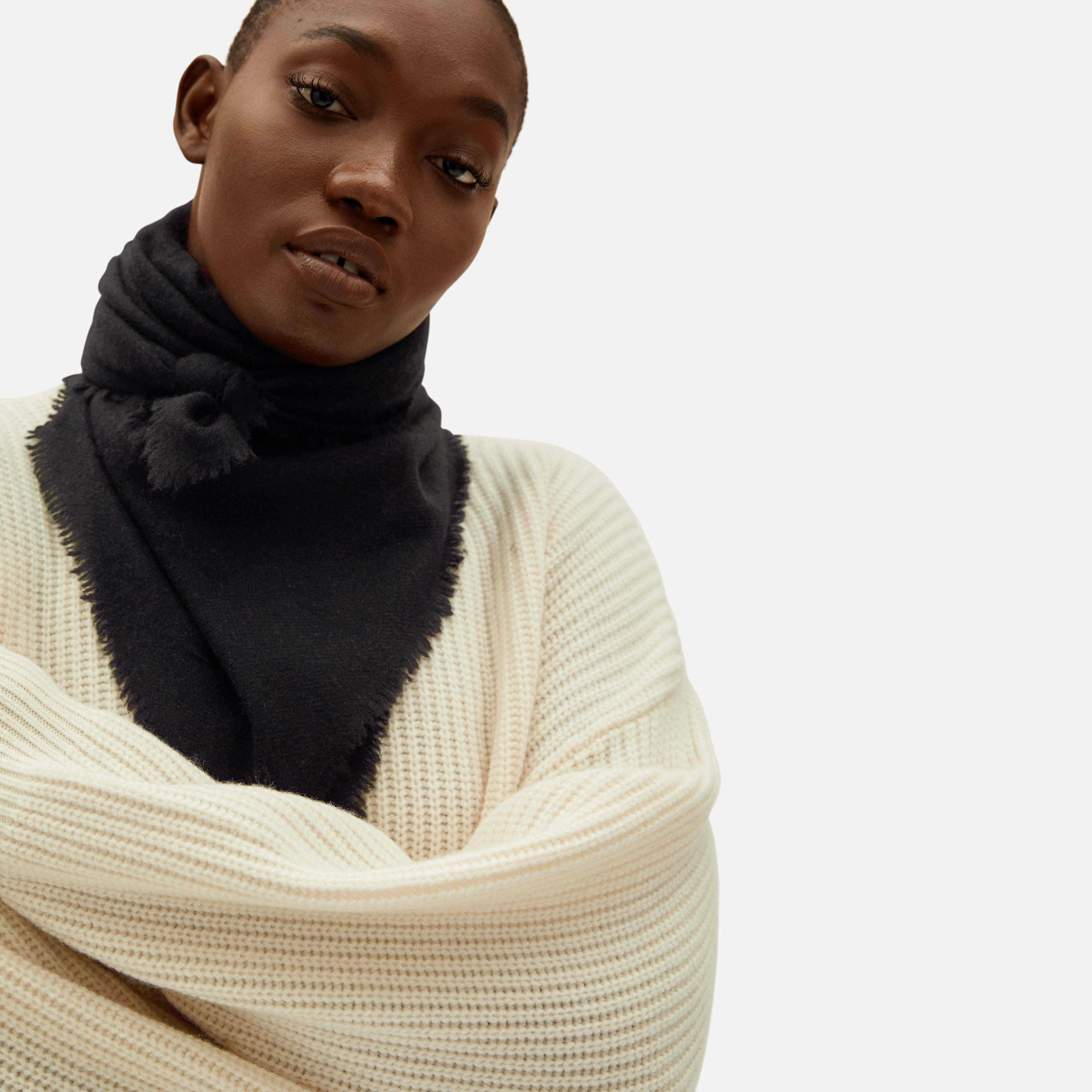 Women's Cashmere Bandana Sweater by Everlane in Black | Everlane