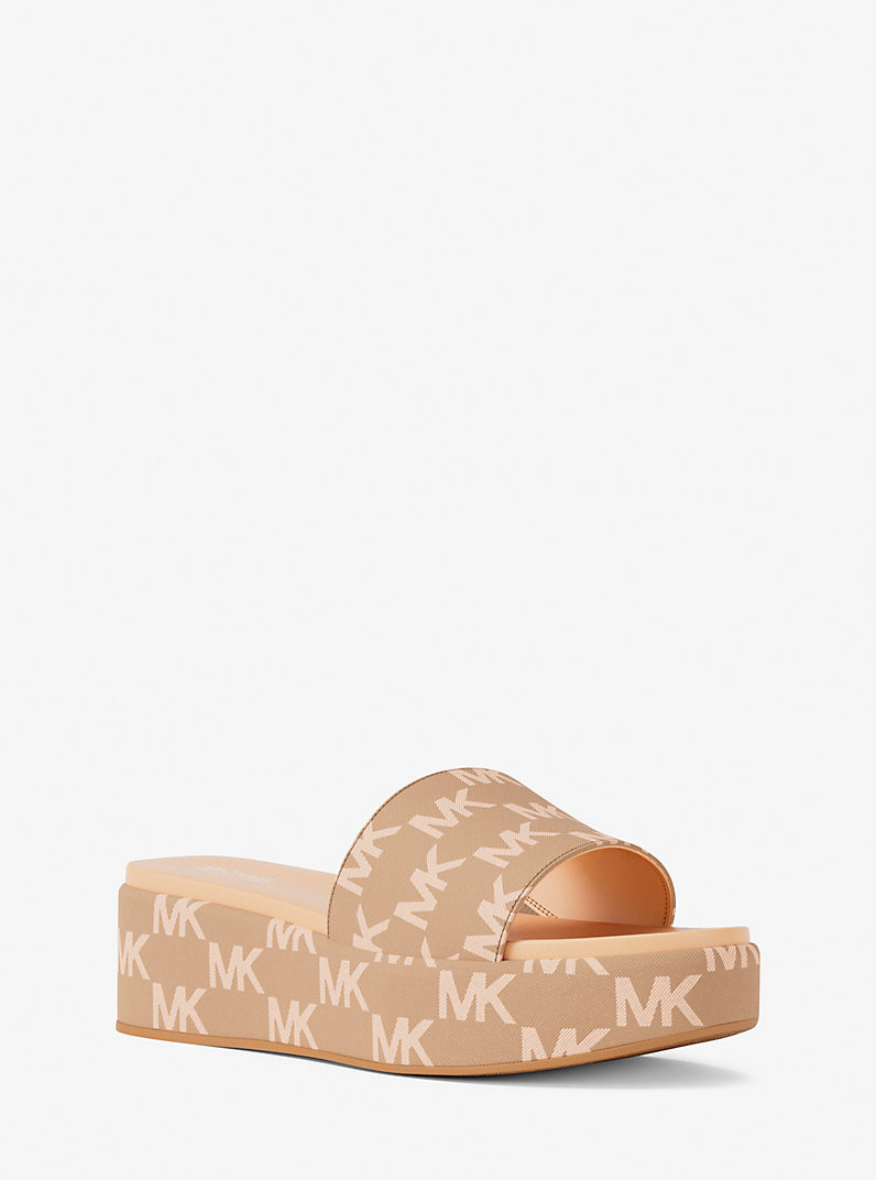 Sadler Logo Jacquard Platform Slide Sandal | Michael Kors US