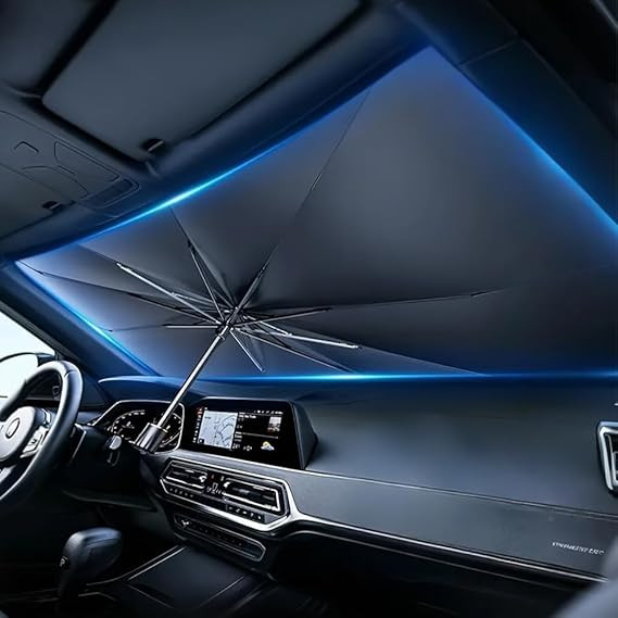 Foldable Windshield Sun Shade Umbrella, 55" x31" Reflective Car Window Cover for Front Window Hea... | Amazon (US)