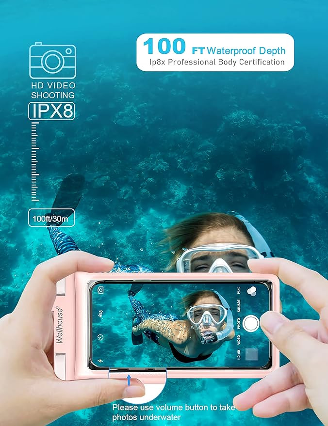 wellhouse Waterproof Phone Pouch, Waterproof Phone Case for iPhone 15 14 13 12 Pro Max XS Samsung... | Amazon (US)