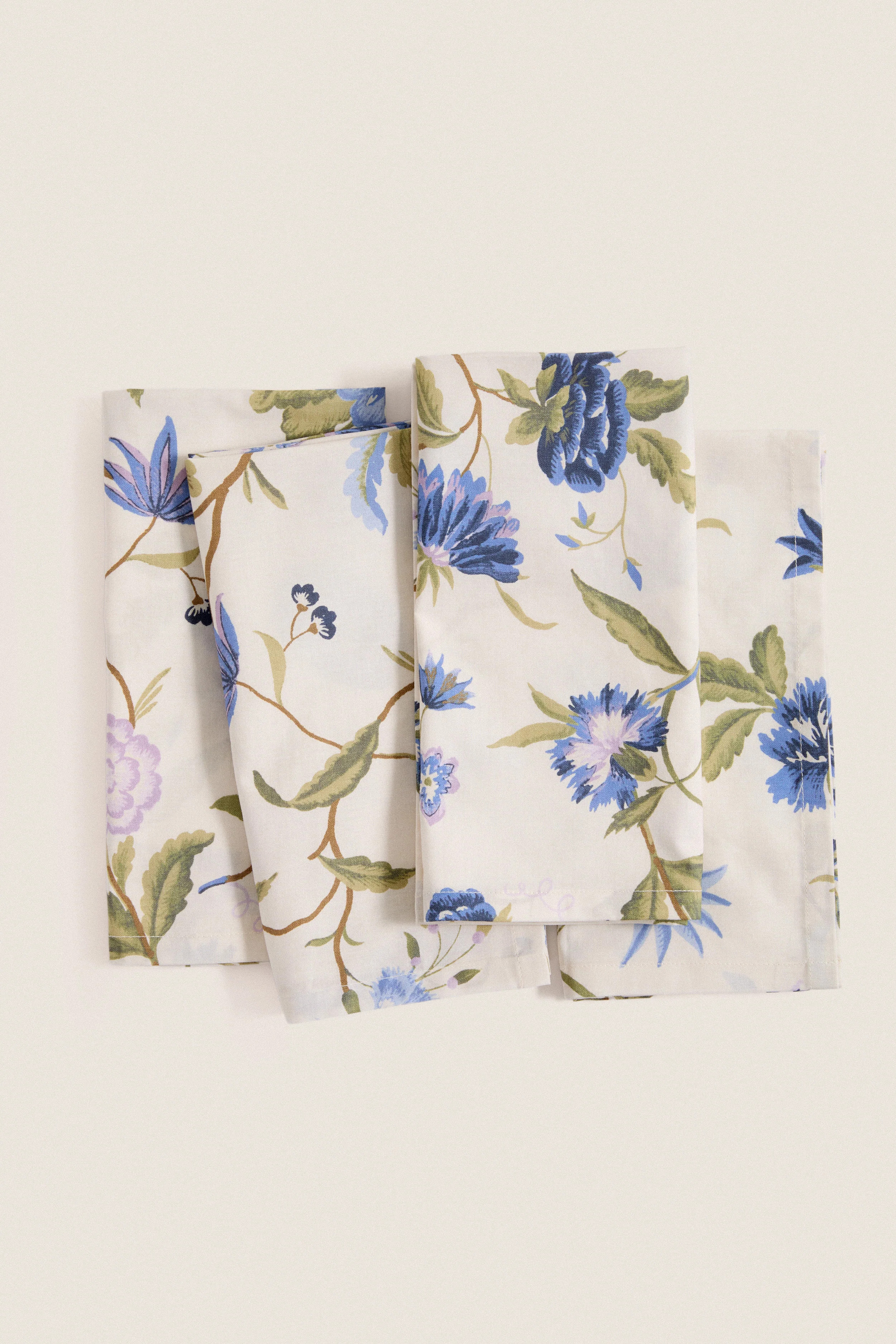 Blue and Lavender Blossom Printed Napkins Set of 4 | Tuckernuck (US)
