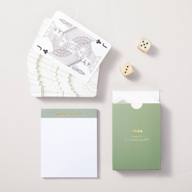 Playing Cards Game Set Dark Green - Hearth &#38; Hand&#8482; with Magnolia | Target