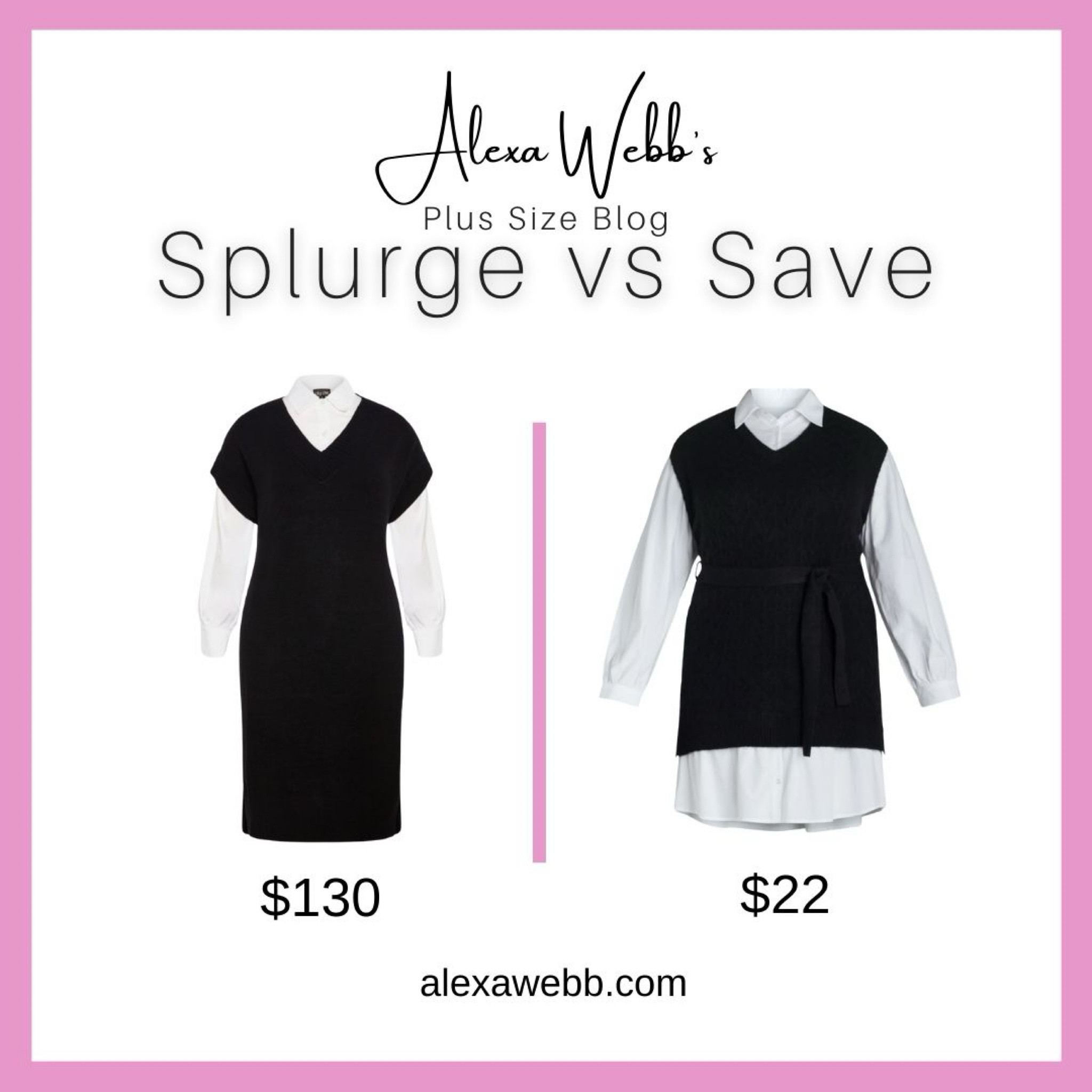 Plus Size Layered Sweater Dress- Splurge vs Save by Alexa Webb #plussize

#LTKStyleTip #LTKPlusSize #LTKOver40