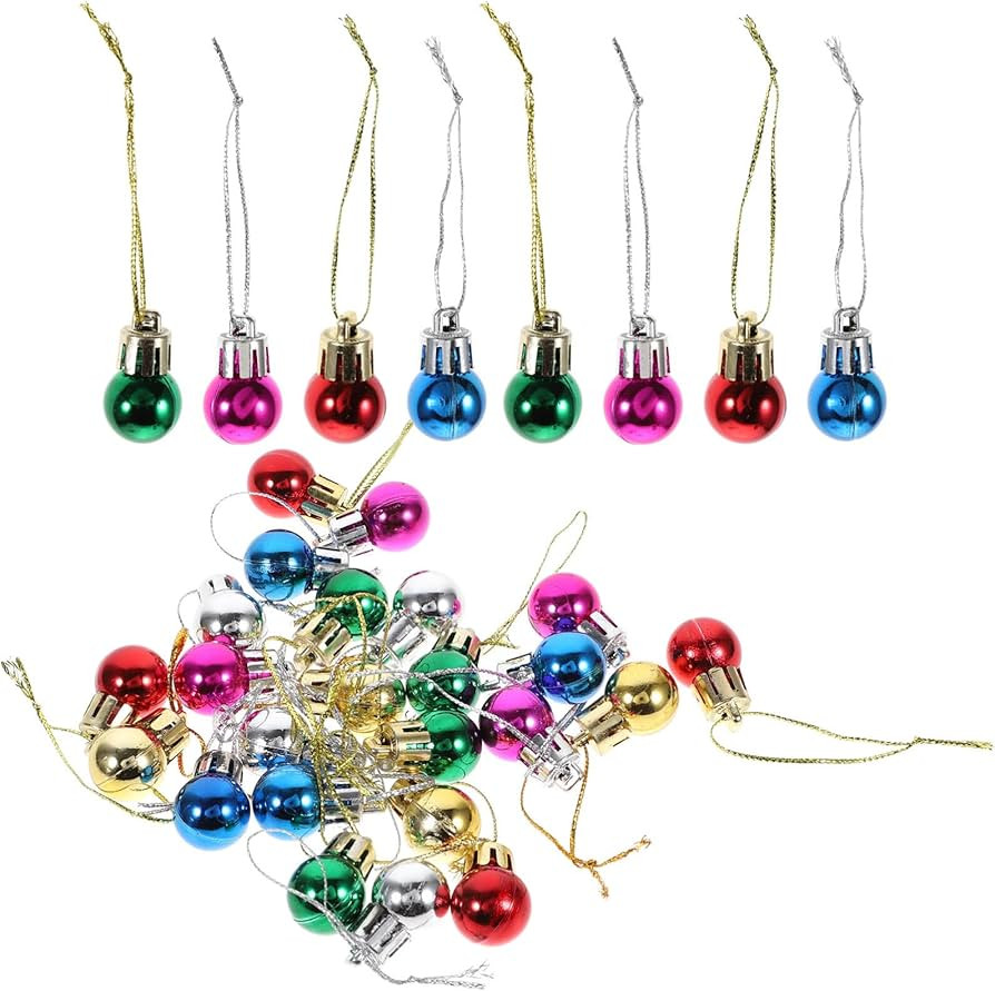 ABOOFAN Christmas Miniature Ball Ornaments, 24pcs 2cm Mini Glitter Balls Xmas Tree Hanging Decora... | Amazon (US)