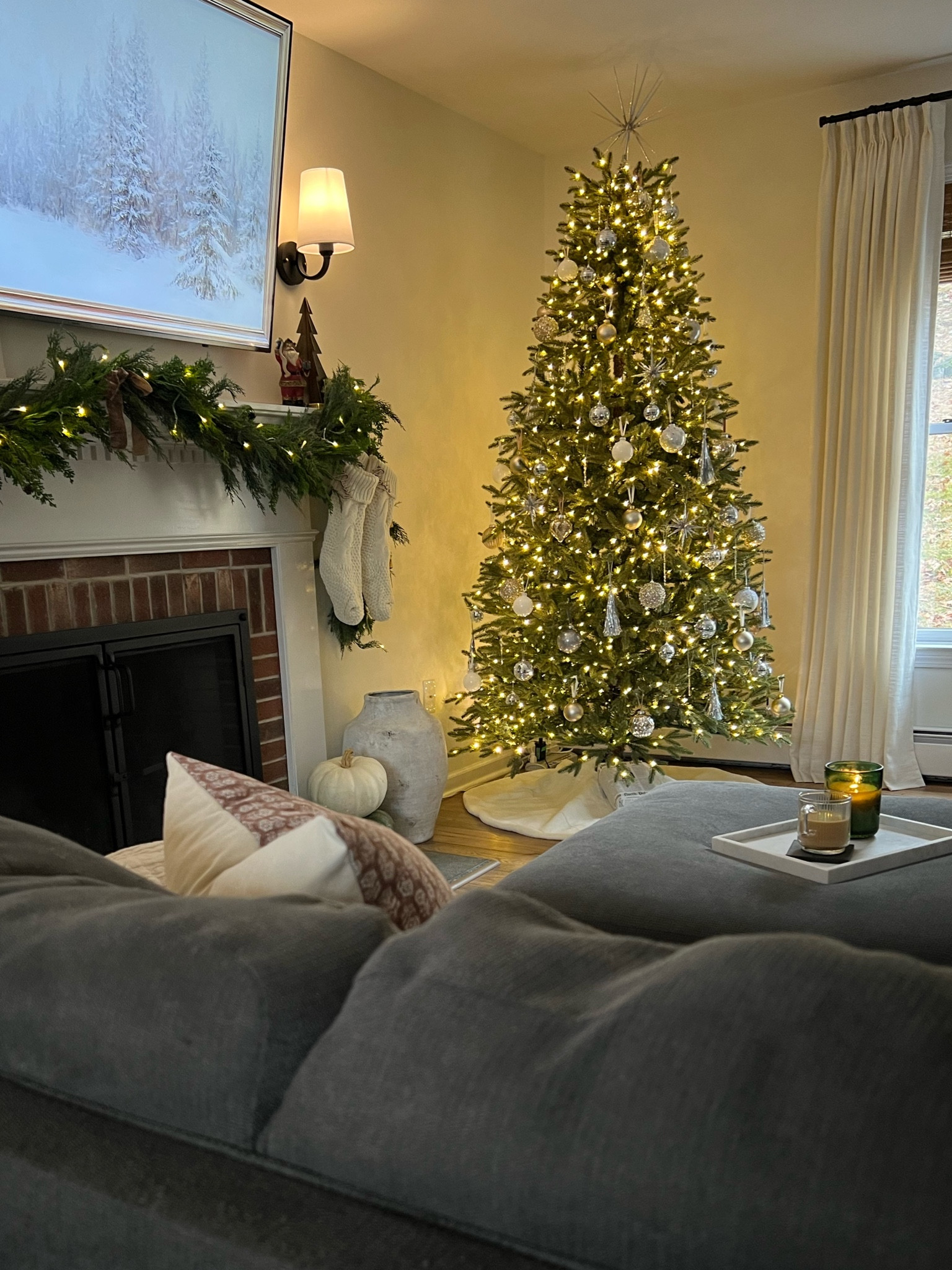 Our cozy living room with the best tree to date! Bought it last year and I’m still in love- so realistic! 

#LTKSeasonal #LTKHoliday #LTKHome