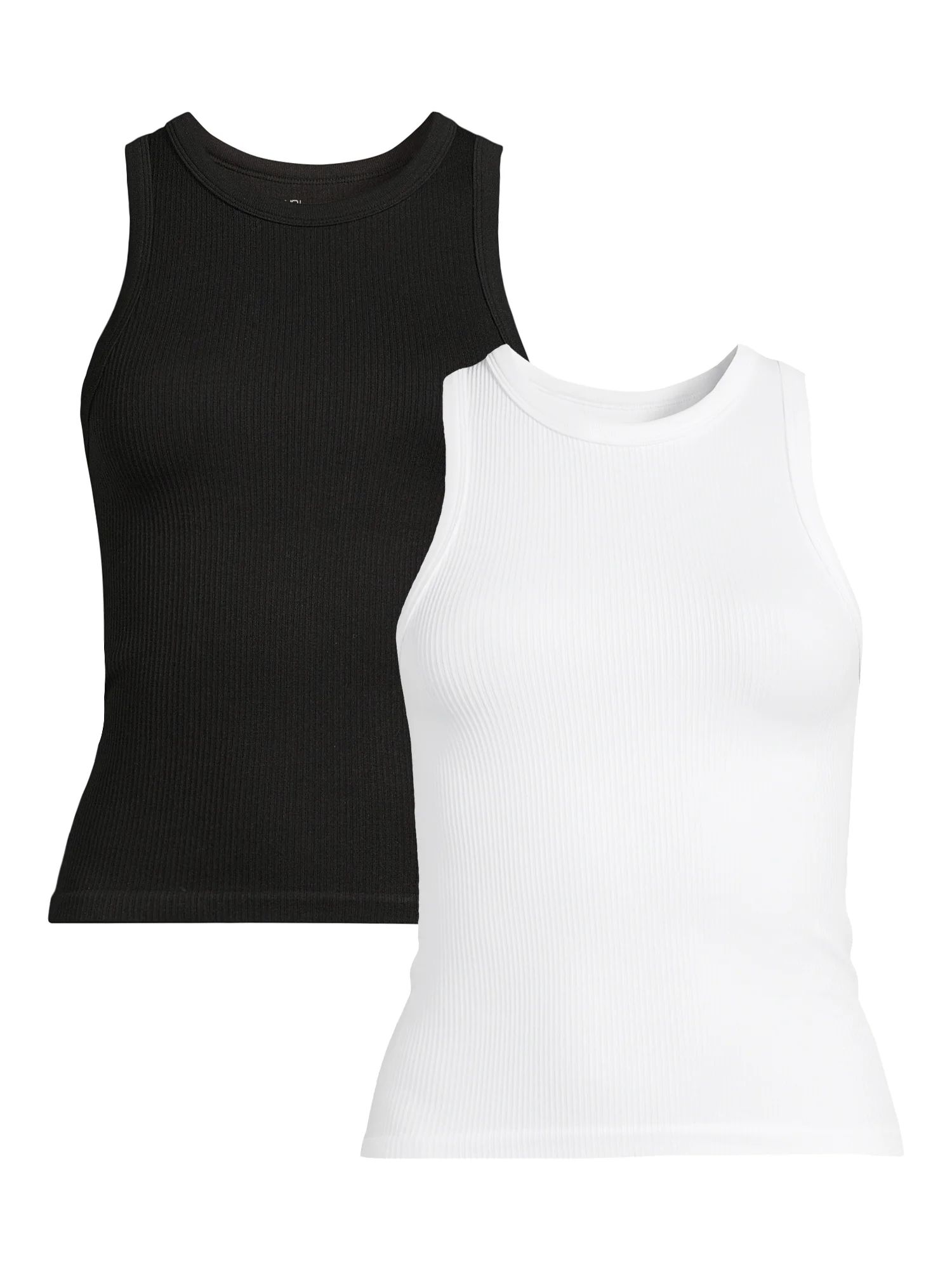 No Boundaries Juniors Seamless High Neck Tank Top, 2-Pack - Walmart.com | Walmart (US)