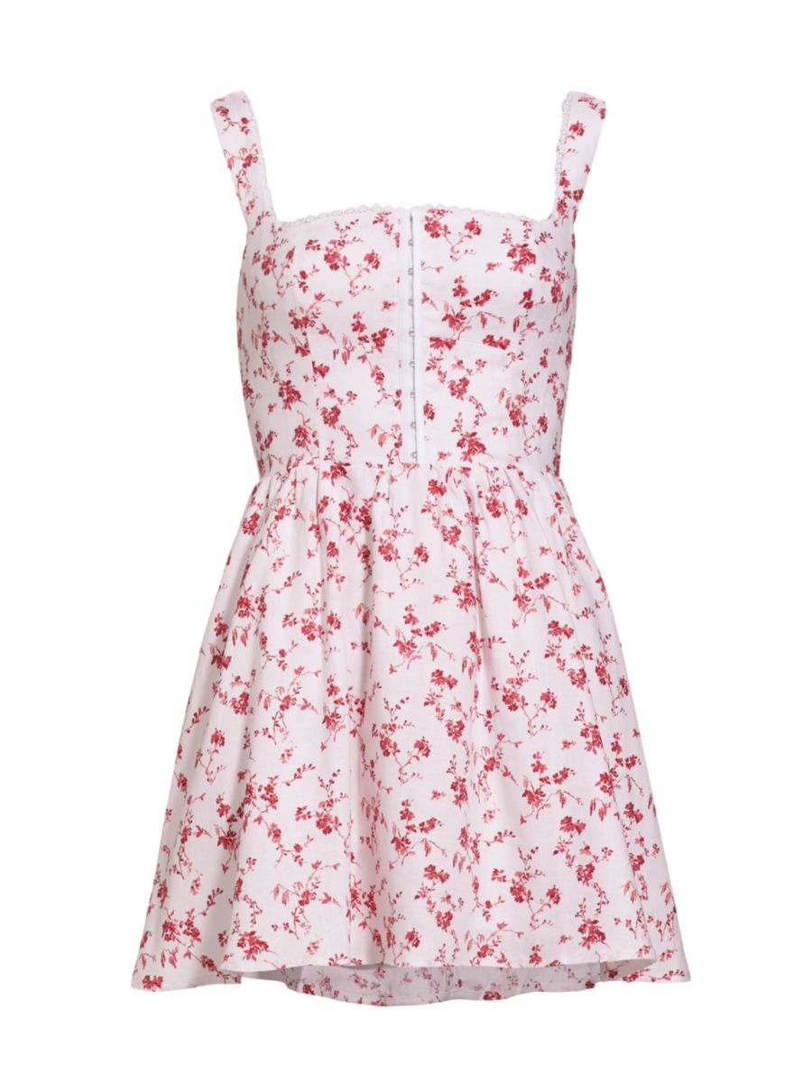 Sheri Floral Linen Minidress | Saks Fifth Avenue
