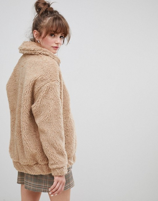 New Look Teddy Aviator Coat | ASOS US