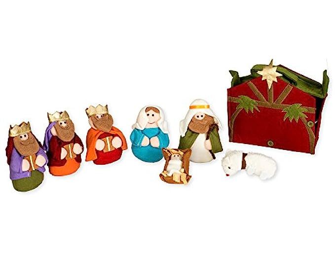 Felt Holy Family and Three Kings 9 x 5 inch Plush Christmas Figurine Nativity Set of 8 | Amazon (US)