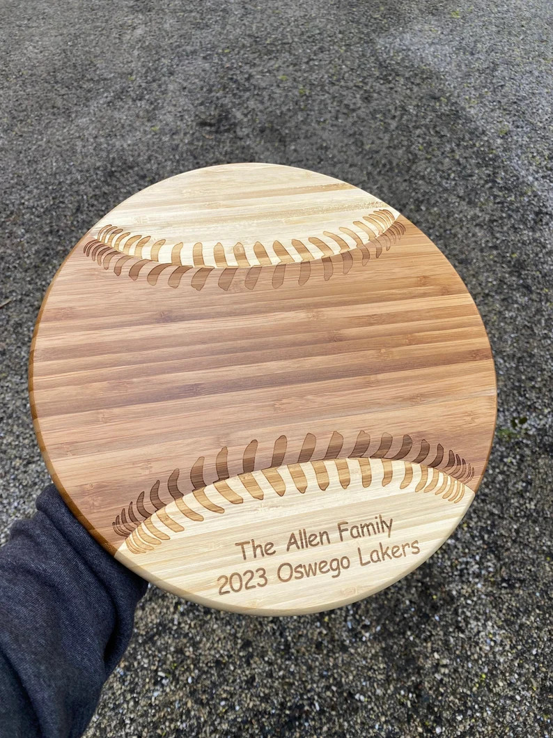 Engraved Baseball Gift Cheeseboard, Bamboo cheese gift, wine and cheese party, baseball gift, gif... | Etsy (US)