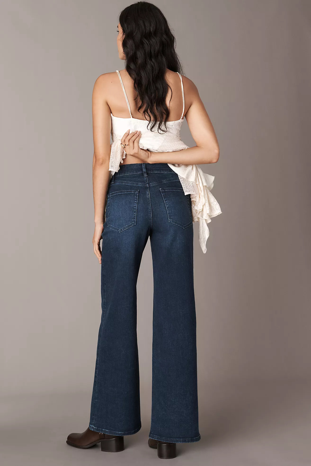 FRAME Le Slim Palazzo High-Rise Wide-Leg Jeans | Anthropologie (US)