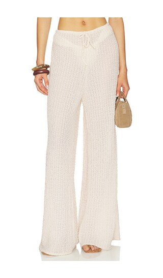Montce x Elsa Hosk Drawstring Wide Leg Pant in Beige. - size L | Revolve Clothing (Global)