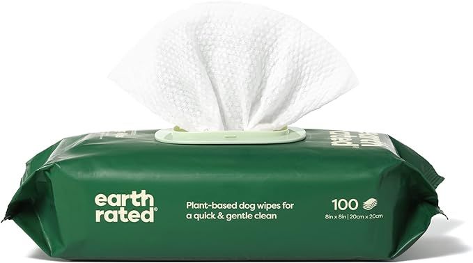 Earth Rated Plant Based Dog Wipes, Cleaning and Odor-Controlling Grooming Wipes for Paws, Body, a... | Amazon (US)