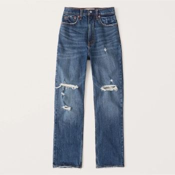 Women's Ultra High Rise Ankle Straight Jeans | Women's Bottoms | Abercrombie.com | Abercrombie & Fitch (US)