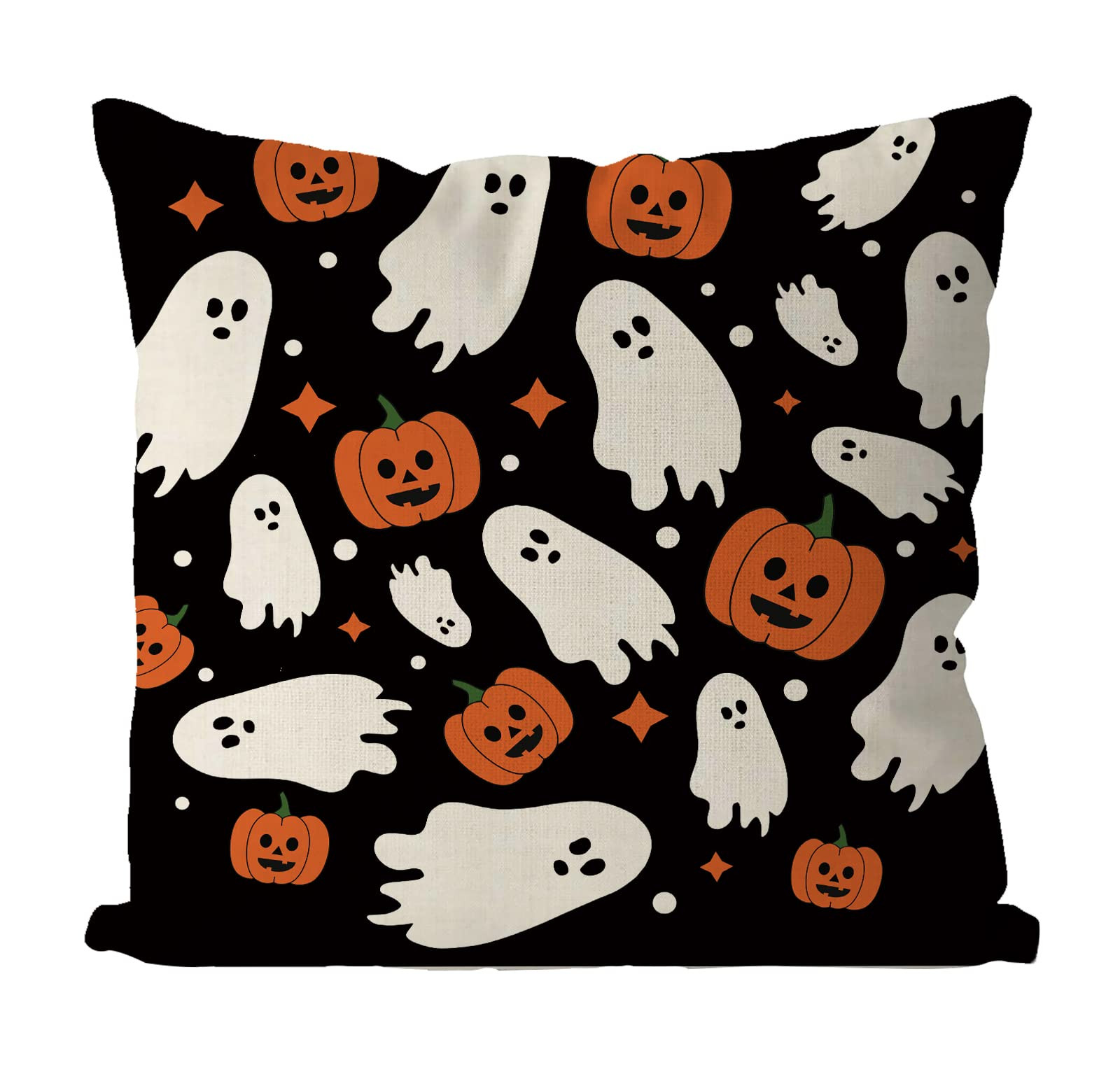 Halloween Pillow Covers 20x20 Inch Ghost Pumpkins Linen Pillowcase Holiday Farmhouse Throw Pillow... | Amazon (US)