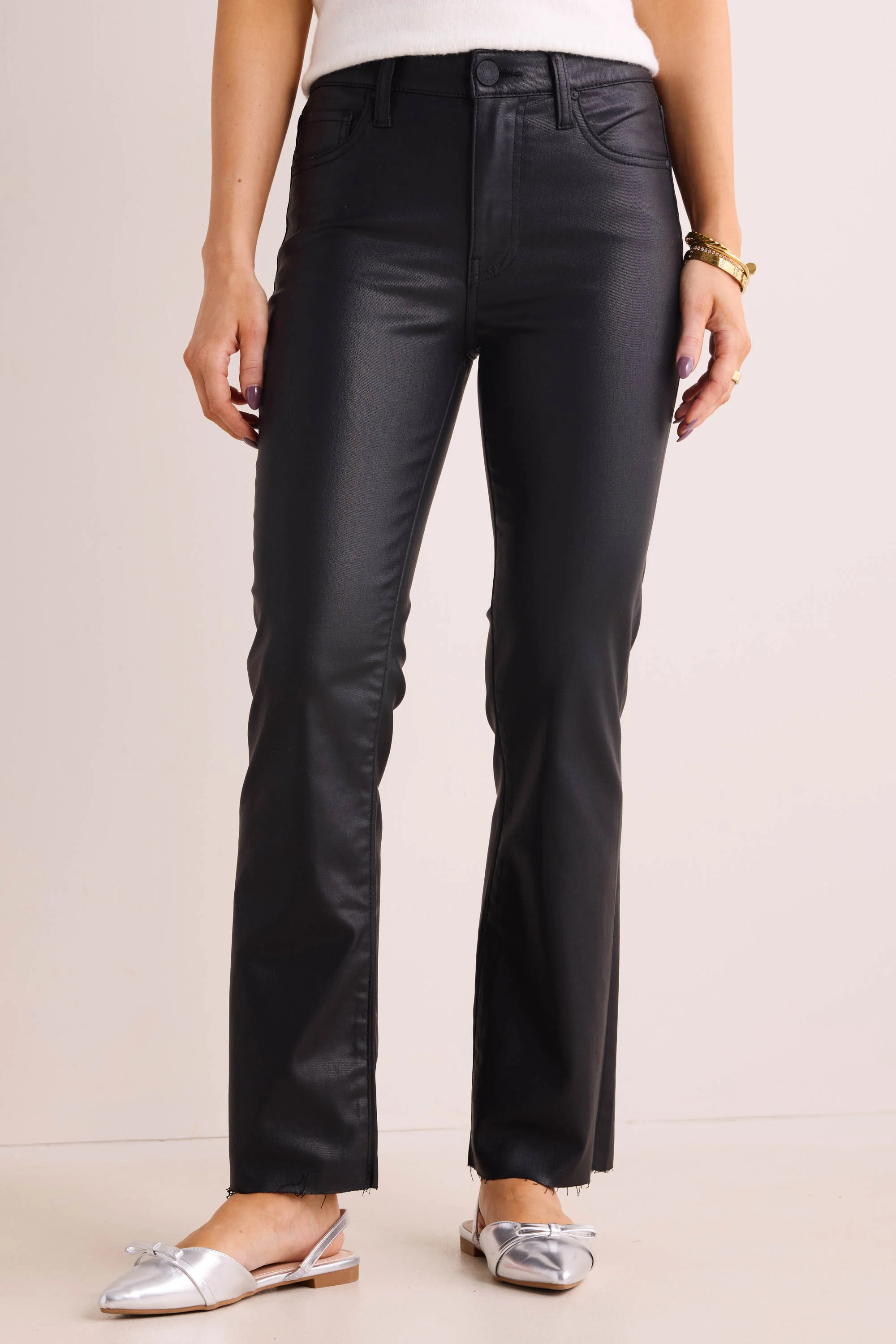 Kelsey Jeans Wax Coated- Black by Kut from the Kloth | Avara