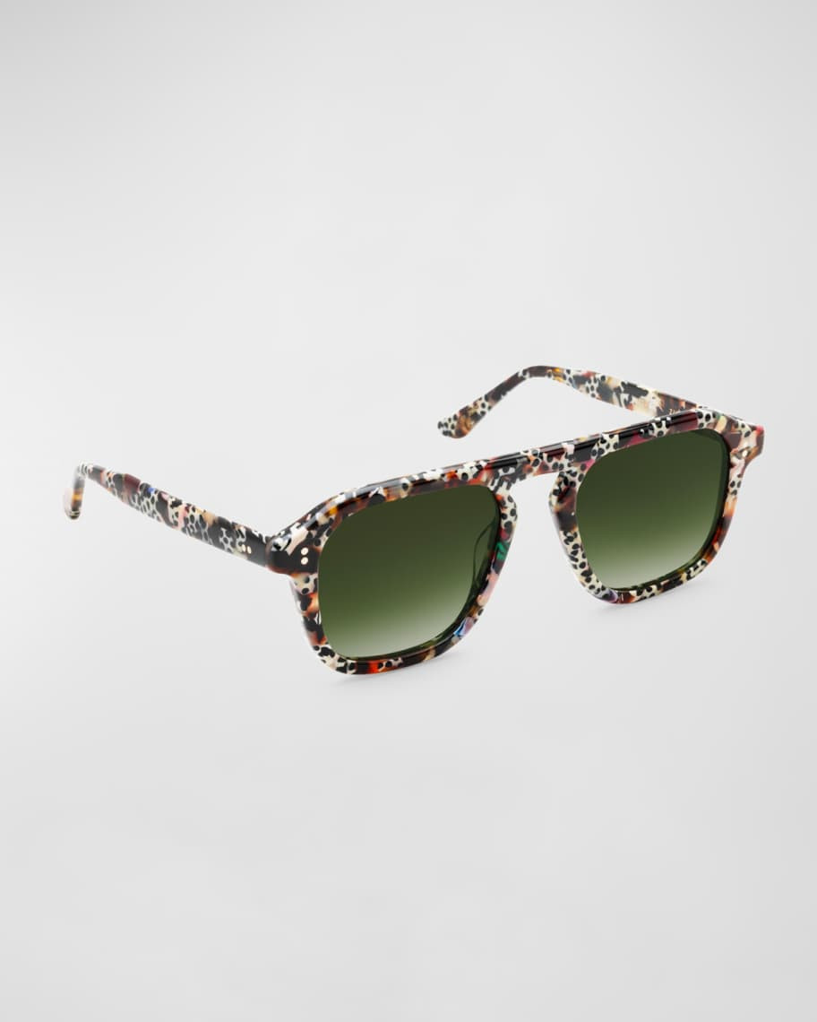 Zander Multicolor Acetate Aviator Sunglasses | Neiman Marcus