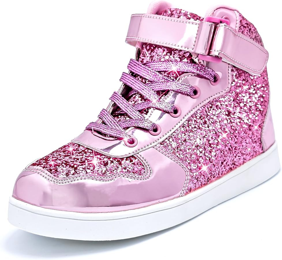 Wooowyet Glitter Shoes Kids High Top Sneakers for Boys Girls Gift Party Birthday Christmas Hallow... | Amazon (US)