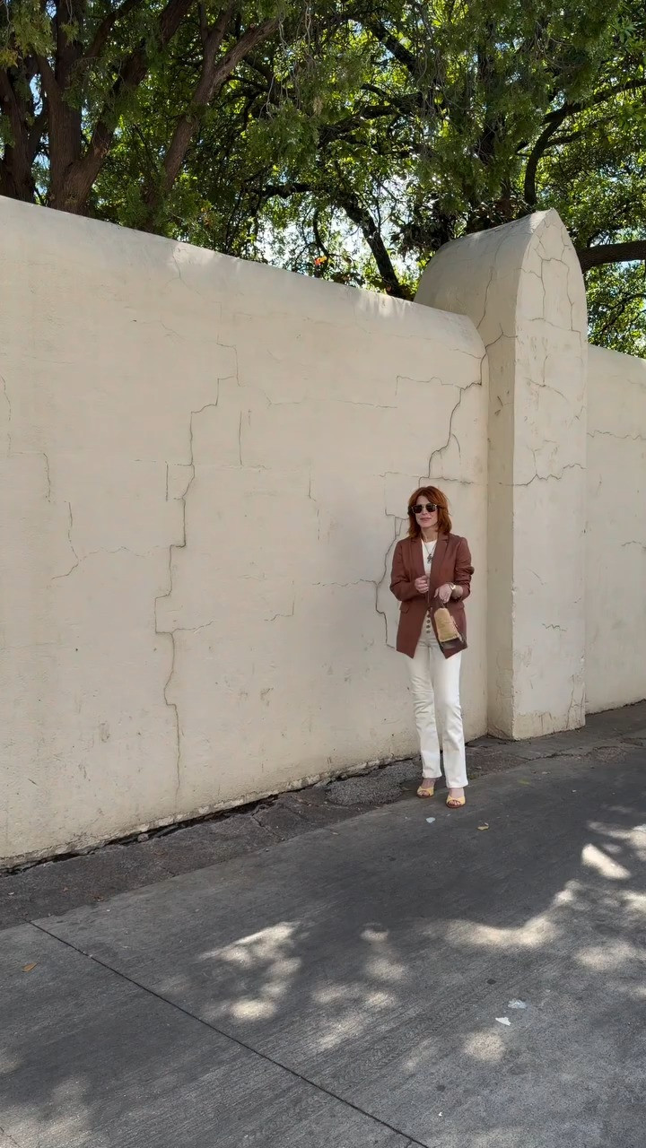 This whole look is such an easy spring outfit—lightweight blazer, fresh denim, classic tee, and an under $100 purse with silver hardware to pull it all together. 

 #LTKootd #LTKSeasonal #LTKOver40