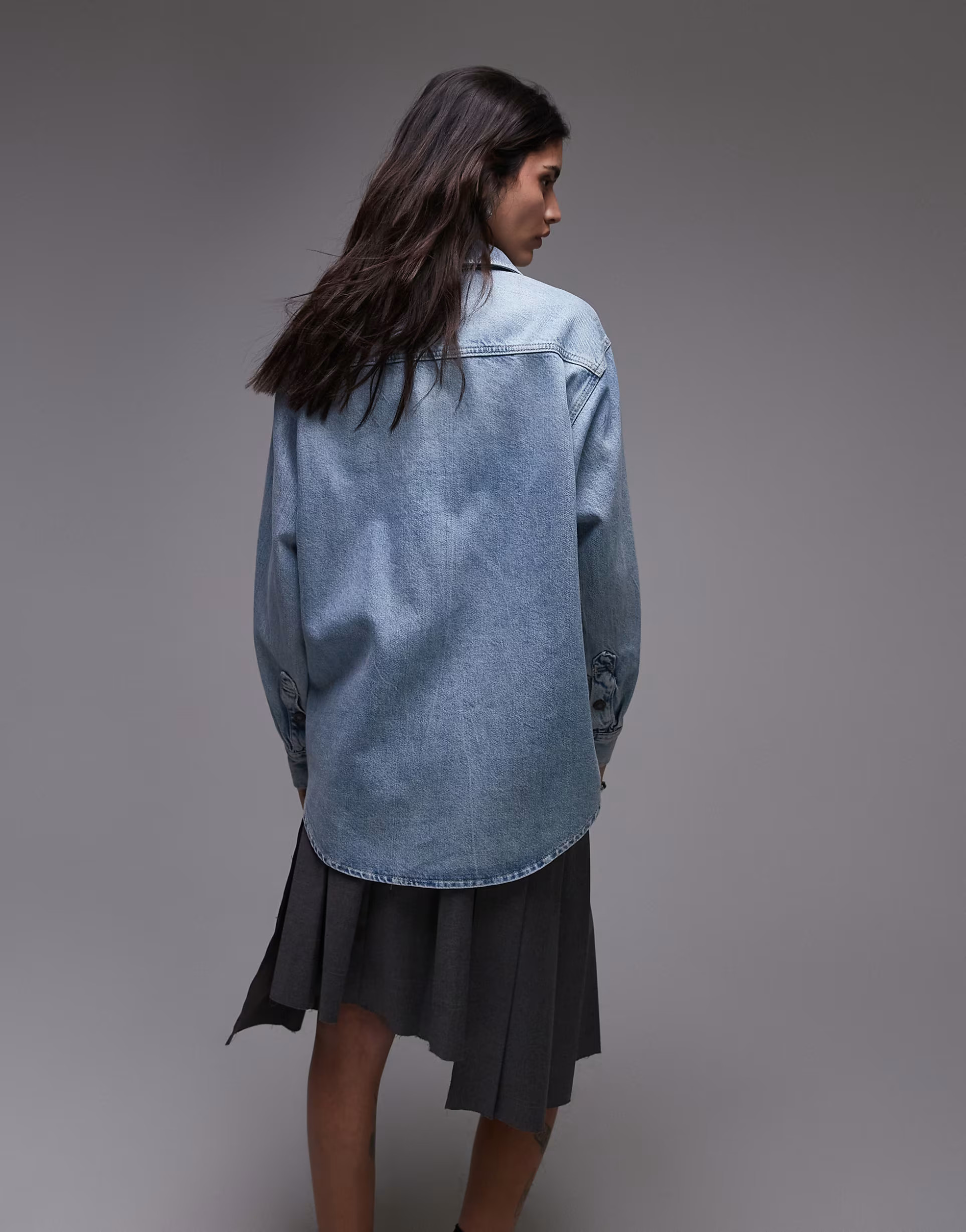 Topshop denim shacket in bleach | ASOS | ASOS (Global)