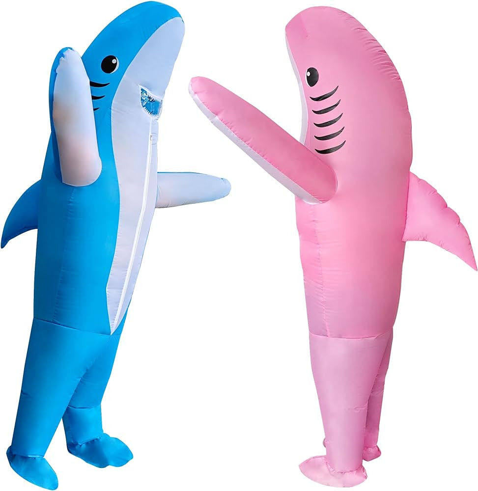 2 Packs Inflatable Shark Costume Inflatable Animal Costume for Adult/Halloween/Birthday/Holiday | Amazon (US)