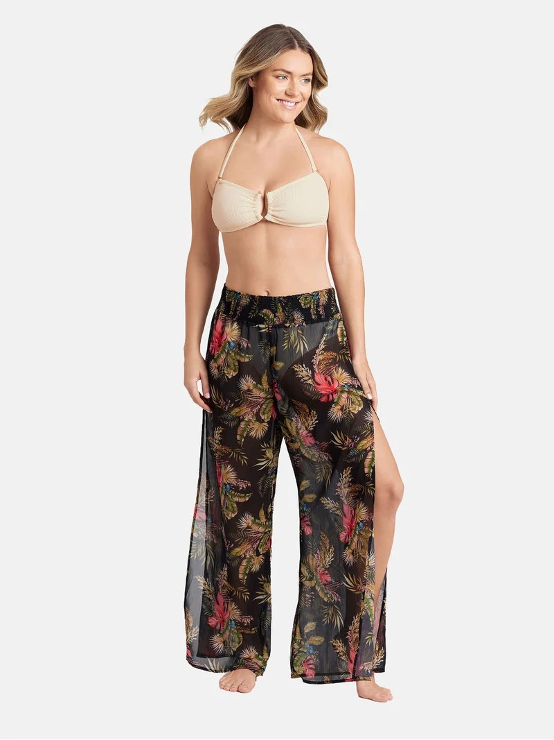 Sofia by Sofia Vergara Women's and Women's Plus Smocked Waist Pant cover up | Walmart (US)