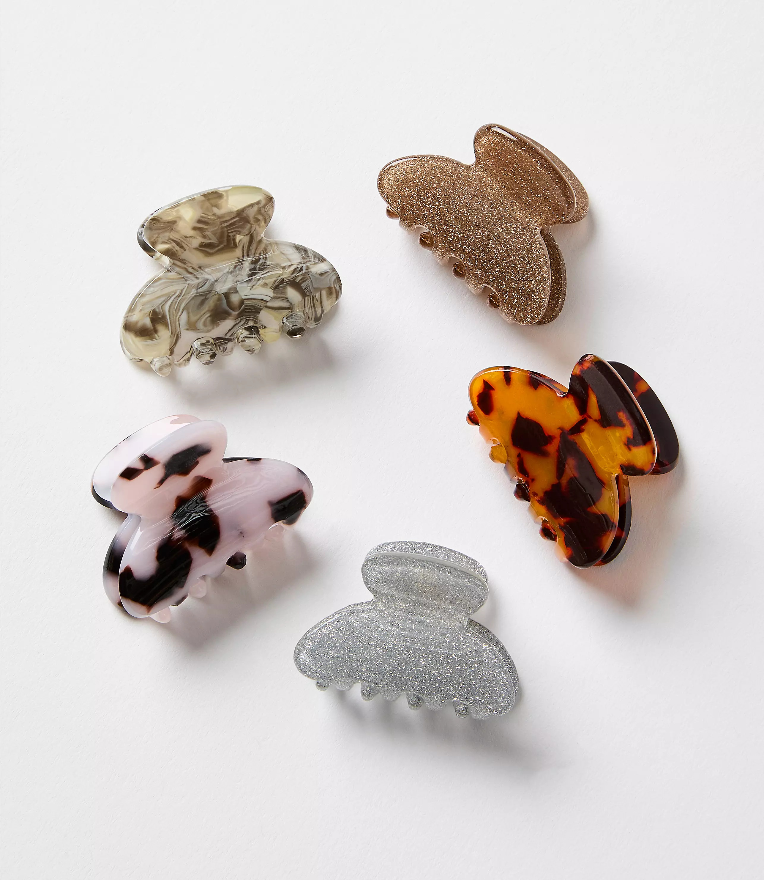 Sparkle Tortoiseshell Print Claw Hair Clip Set | LOFT