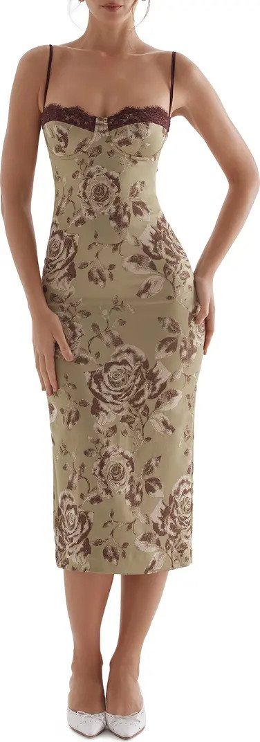 Cassia Lace Corset Midi Dress | Nordstrom