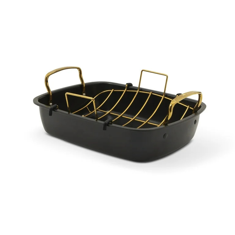 Thyme & Table 2-Piece Roaster with Rack - Black | Walmart (US)