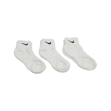 Nike Mens 3pk Cushion Quarter Midweight Socks White Large | Walmart (US)