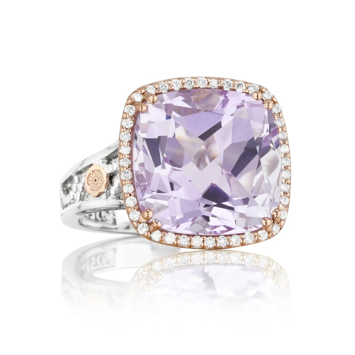 Pavé Crescent Ceiling Ring featuring Rose Amethyst | Tacori