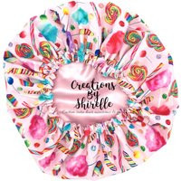 Kid's Candy Satin Bonnet | Puppy Turq & Pink| Available From Newborn To Youth| Sleep Cap | Etsy (US)