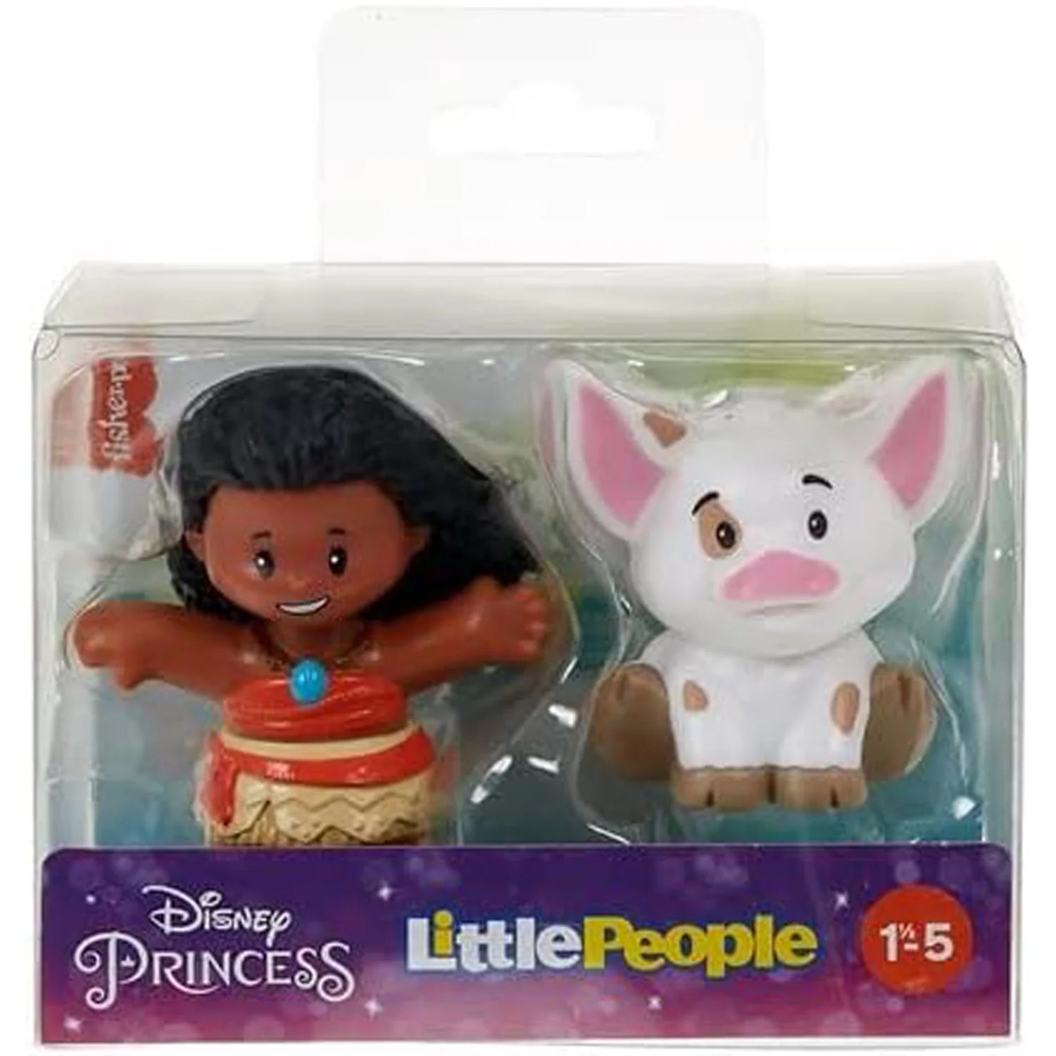 Fisher-Price Little People - Disney Princess & Sidekick Figure Set - MOANA & PUA [2.5 inch] | Walmart (US)