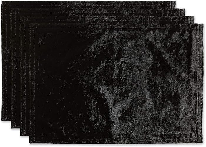 DII Velvet Collection Tabletop, Placemat Set, Black 4 Piece | Amazon (US)