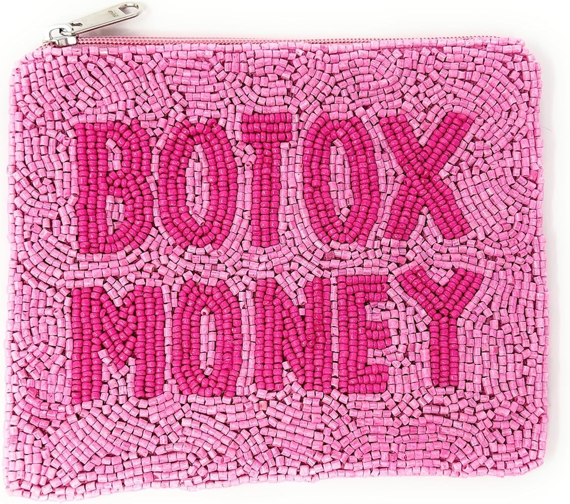 Pink Botox Money Beaded Coin Purse, Coin Pouch, Smalls Wallets for Her, Birthday Gifts, Botox Mon... | Amazon (US)