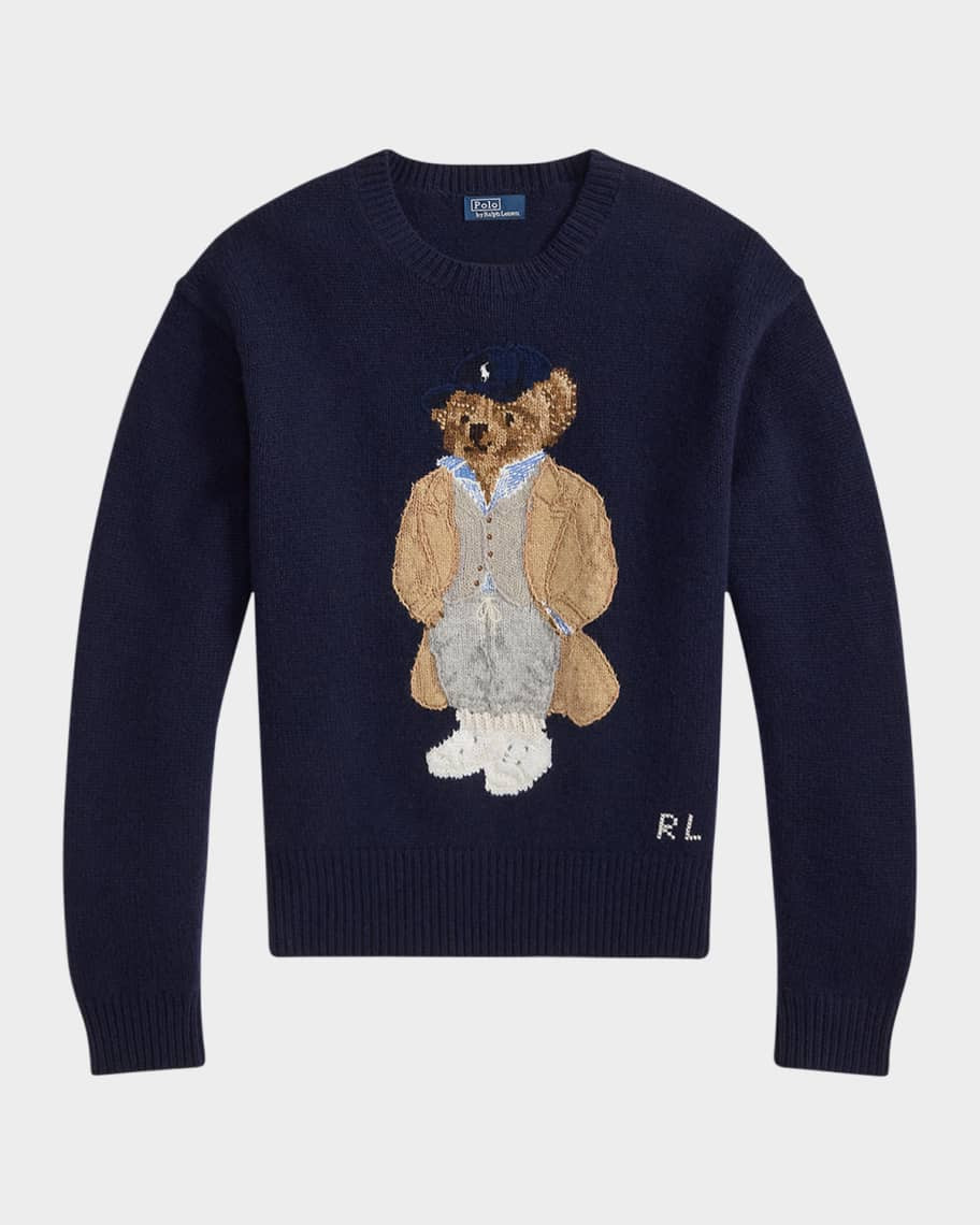 Polo Ralph Lauren Polo Bear Wool-Cashmere-Blend Sweater | Neiman Marcus