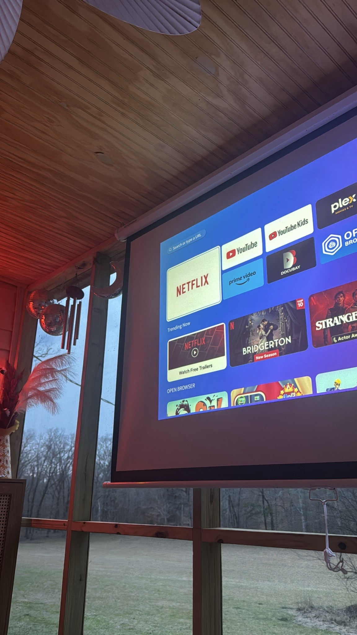 the best screen and small projector for the porch 🫶🏻