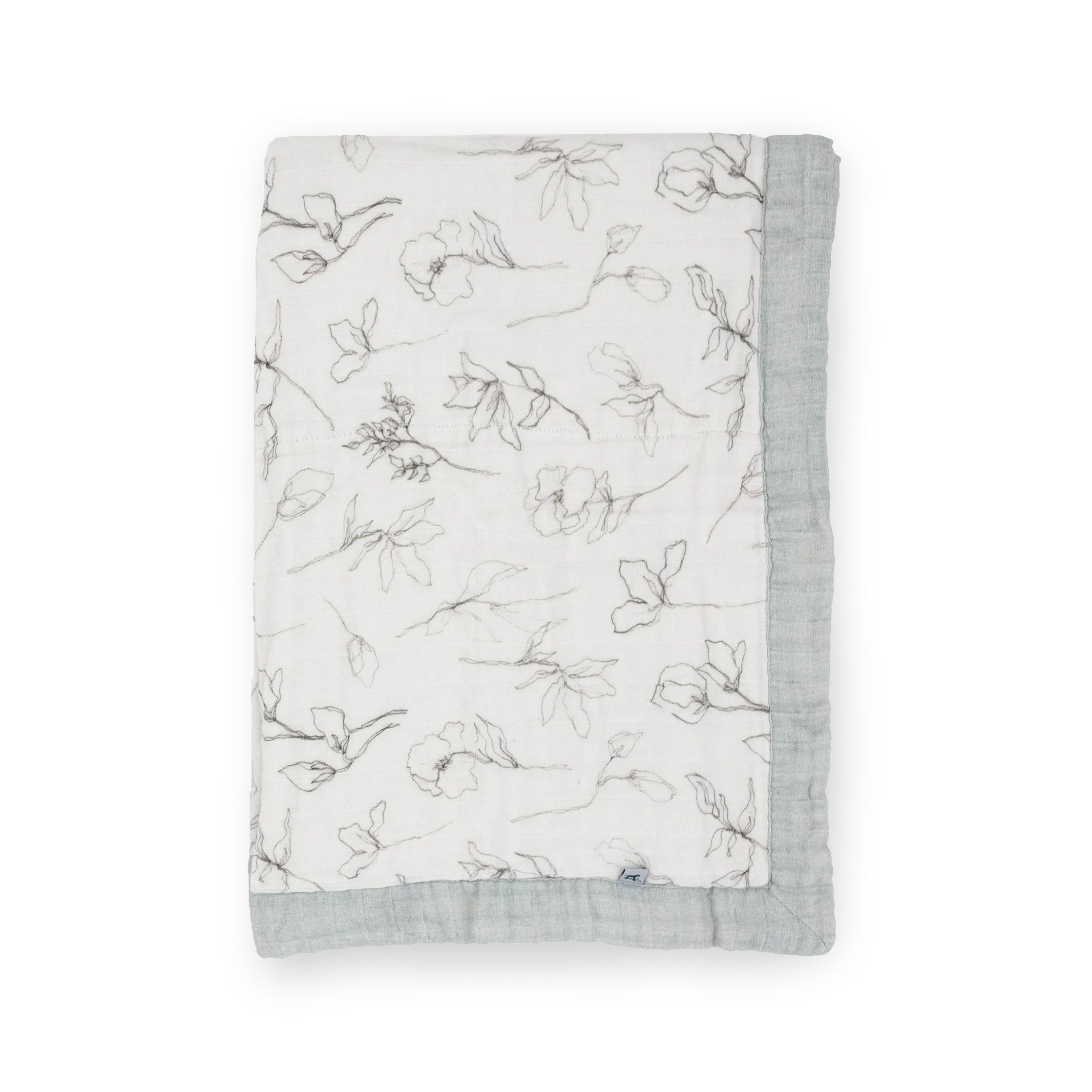 Organic Cotton Muslin Baby Quilt - Pencil Floral | Little Unicorn