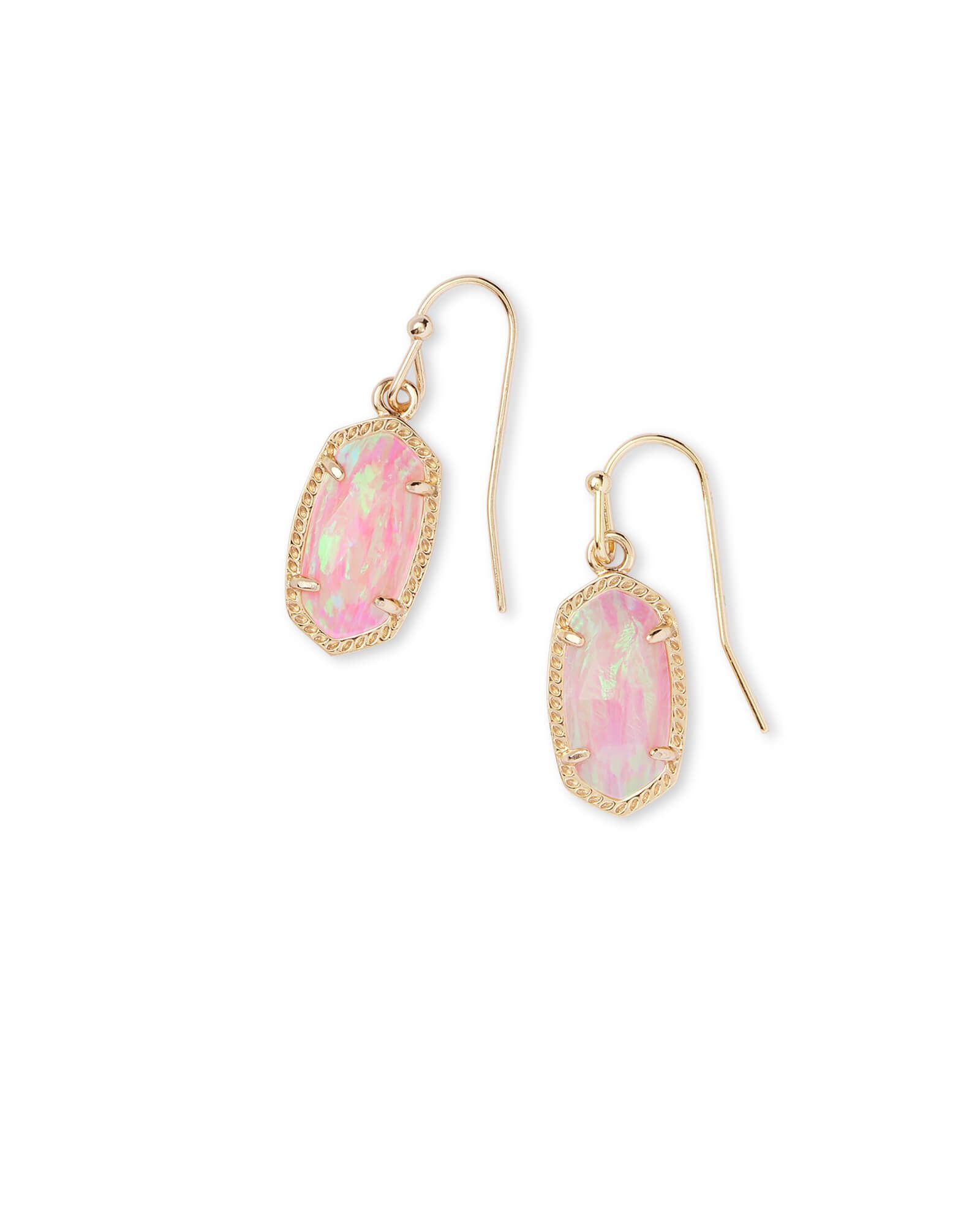 Lee Gold Earrings in Light Pink Opal | Kendra Scott