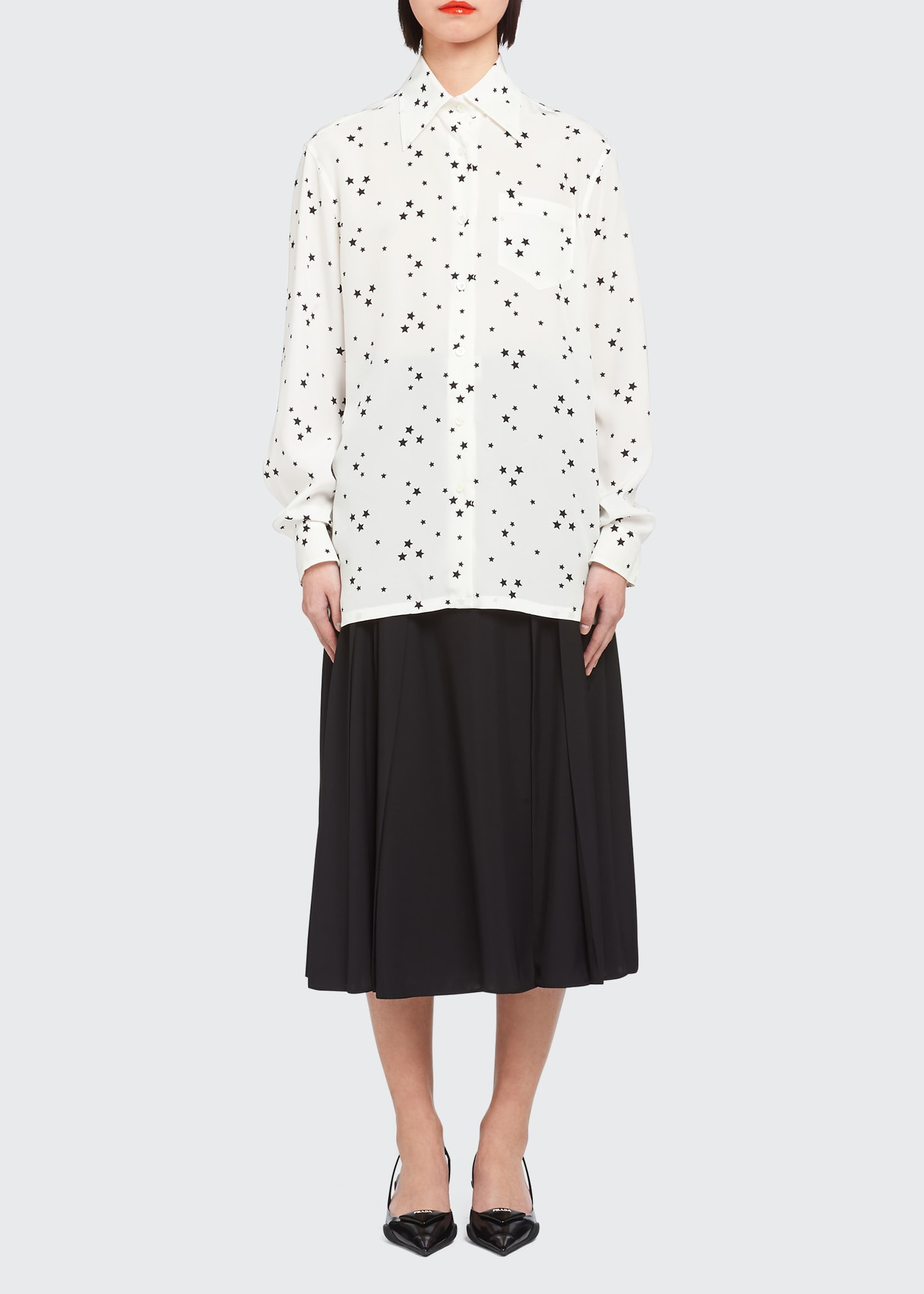 Printed Crepe De Chine Blouse | Bergdorf Goodman