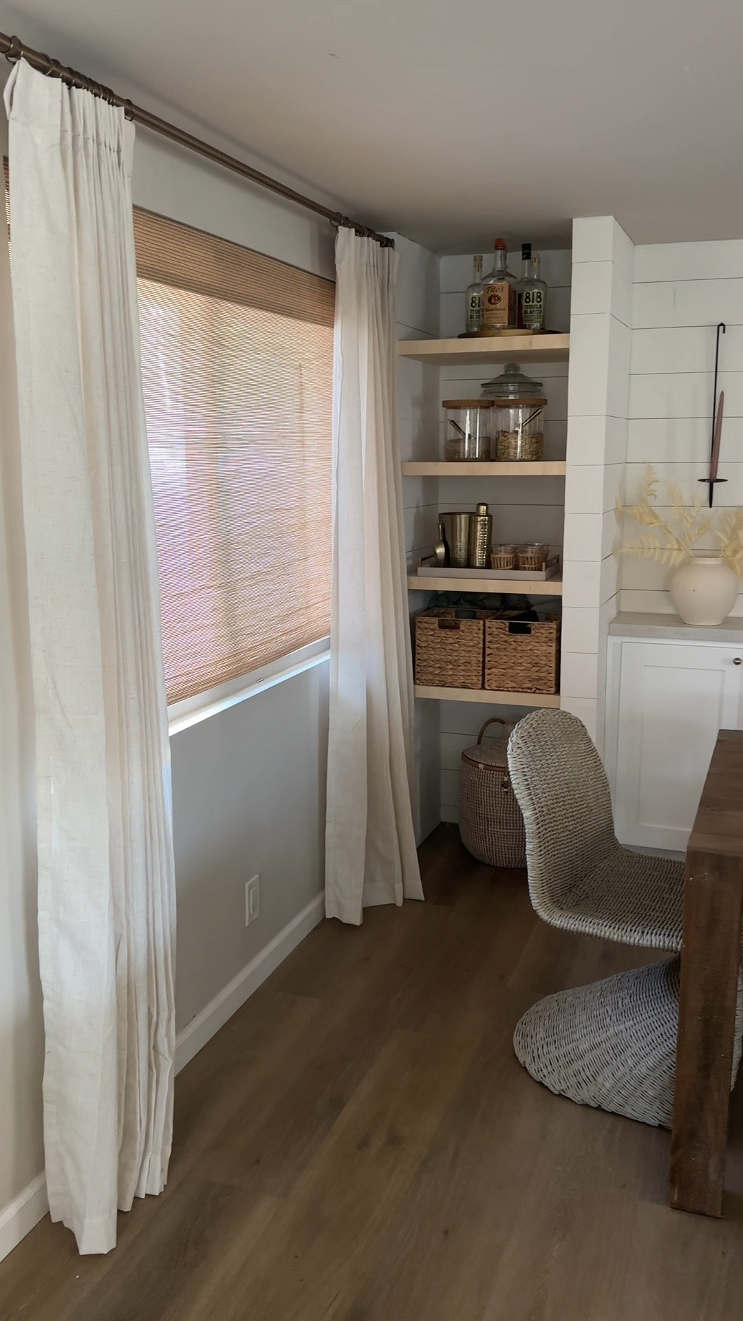 Roman shades, semi sheet curtains, antique brass curtain rod, curtain rings! 

#LTKHome