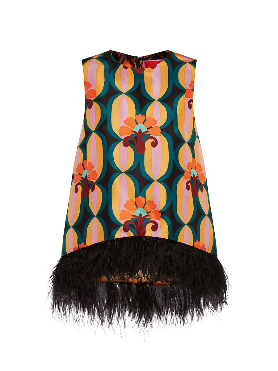 Women's La Scala Top with Feathers - Arcturus Blue Petrol - Size XS | Saks Fifth Avenue