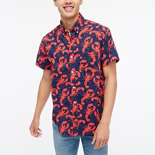 Slim short-sleeve lobster shirt | J.Crew Factory