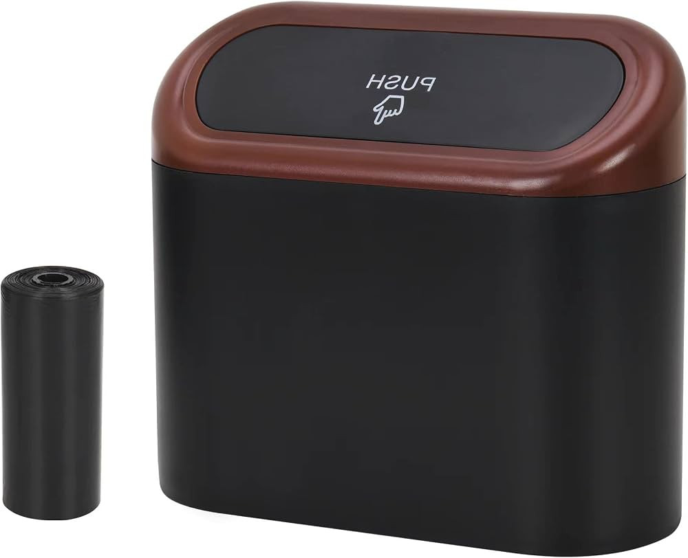 CZWL&HG Portable Hanging Mini Car Trash Can,Wastebasket Trash Can with Lid, Plastic Desktops Tras... | Amazon (US)