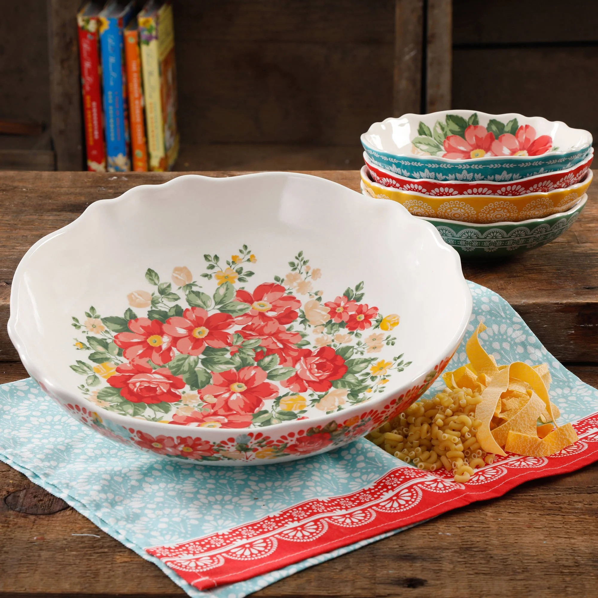 The Pioneer Woman Vintage Floral 5-Piece Pasta Bowl Set - Walmart.com | Walmart (US)