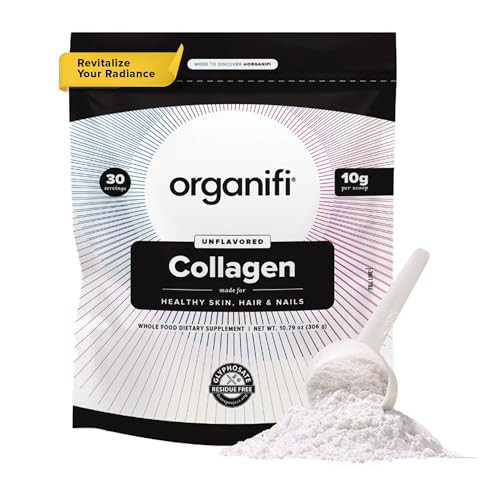 Organifi Collagen Powder - Fuller Hair, Stronger Nails, and Radiant Skin - Replenish and Rebuild Your Body - Gluten-Free, Dairy-Free, and Soy-Free Hydrolyzed Multi Collagen Peptides, 30 Servings | Amazon (US)