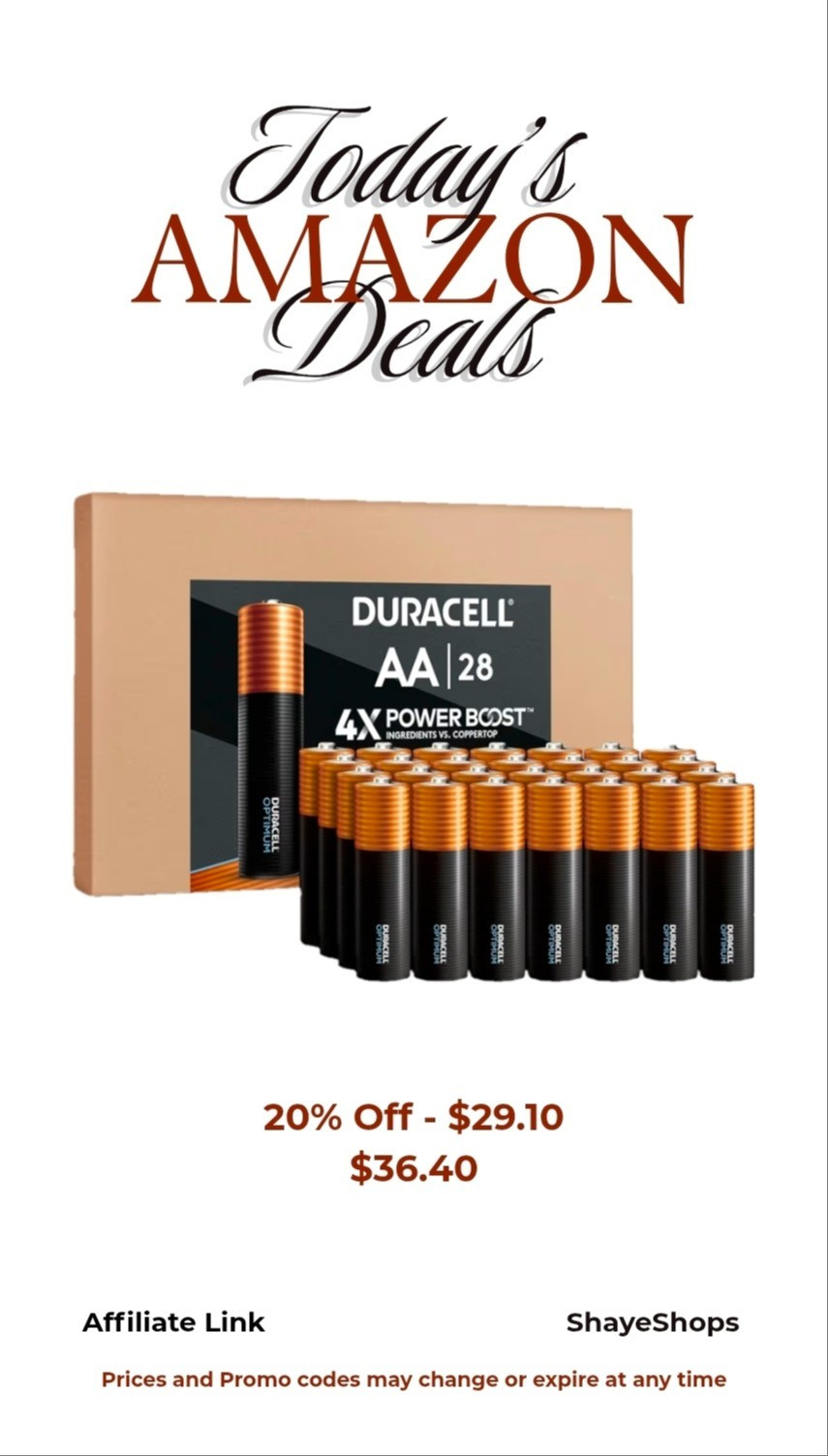 Duracell Optimum AA Batteries 28 Count (Pack of 1) with Power Boost Ingredients, Re-closable Pack for a Quick, Easy Access and Organized Storage

#LTKSaleAlert #LTKHome