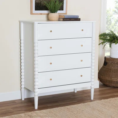 Lucera Mid-Century Bobbin Wood 4-Drawer Chest | Wayfair North America