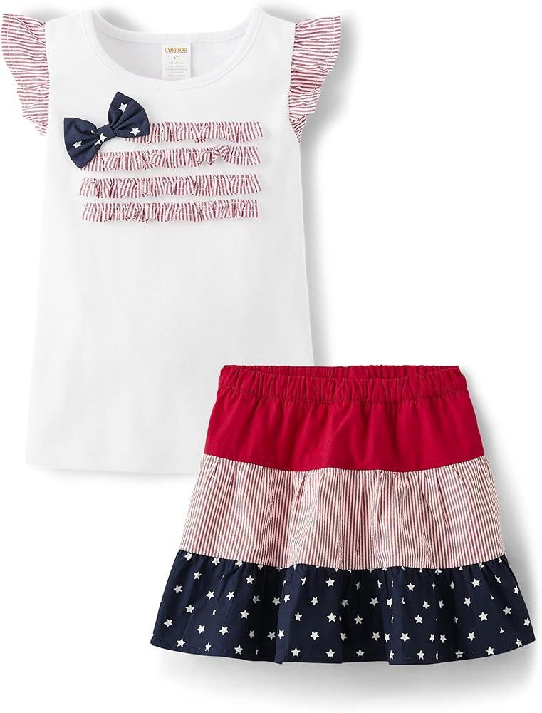 Gymboree Girls Skirt and Shirt, Matching Toddler Outfit | Amazon (US)